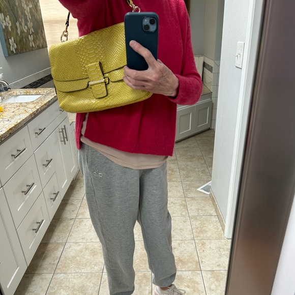 Coach Madison Pinnacle Lily Yellow Python Embossed Leather Hobo Shoulder Bag - Picture 16 of 16